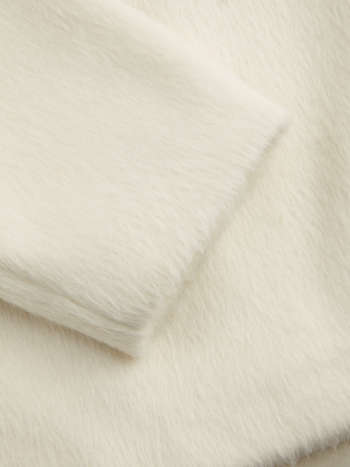 Wool-look Funnel Neck Long Sleeve Oversized Jacket