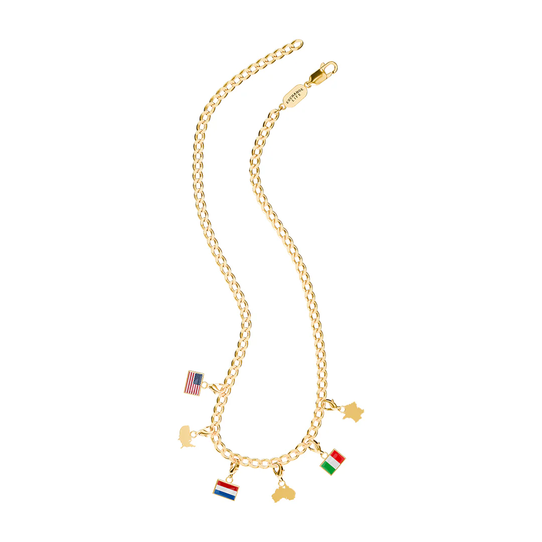 Flag & Map Charms Set