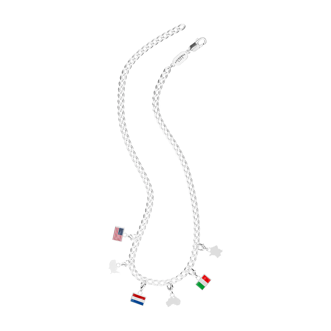 Flag & Map Charms Set