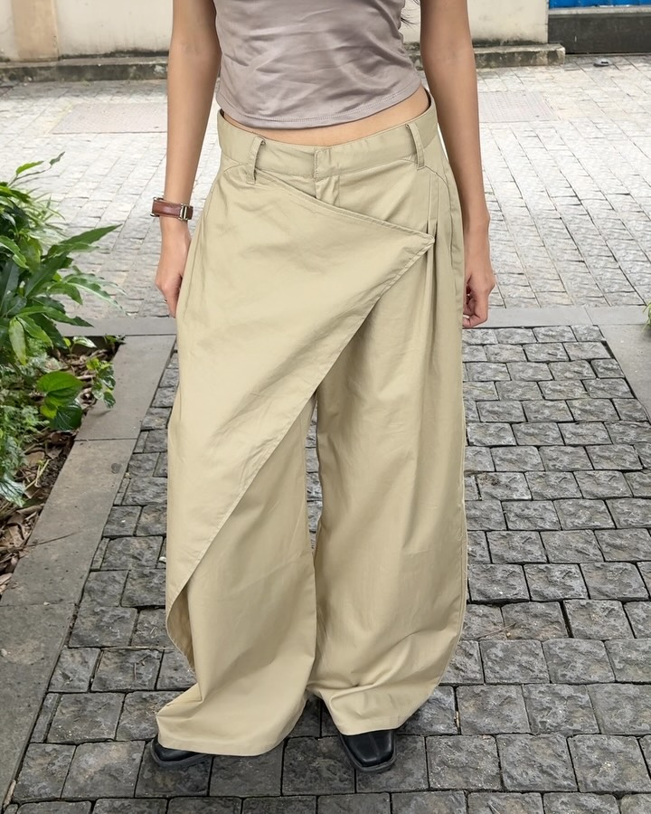ASYMMETRICAL WRAP PANTS