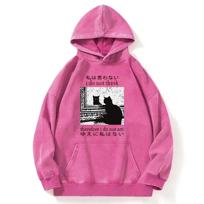 Thinking Cat Washed Hoodie
