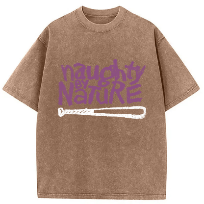 Logo Naughty By Nature Hiphop Washed T-Shirt
