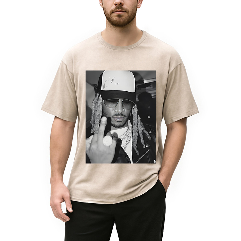 Retro Future Hiphop Rapper Washed T-Shirt