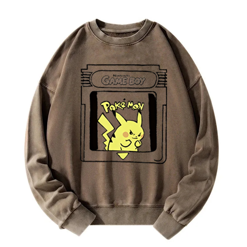 Casual Washed Pikachu Washed Sweatshirt