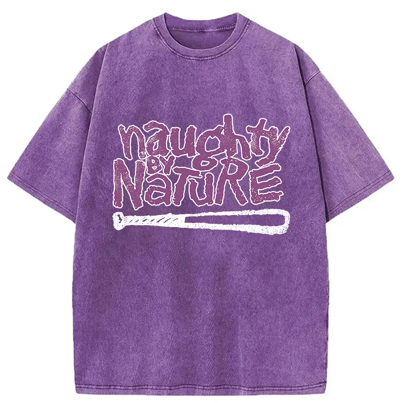 Logo Naughty By Nature Hiphop Washed T-Shirt
