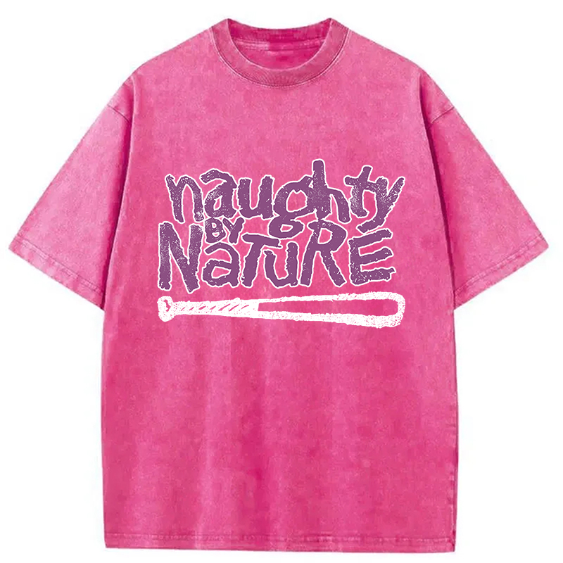 Logo Naughty By Nature Hiphop Washed T-Shirt