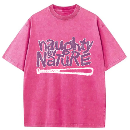 Logo Naughty By Nature Hiphop Washed T-Shirt