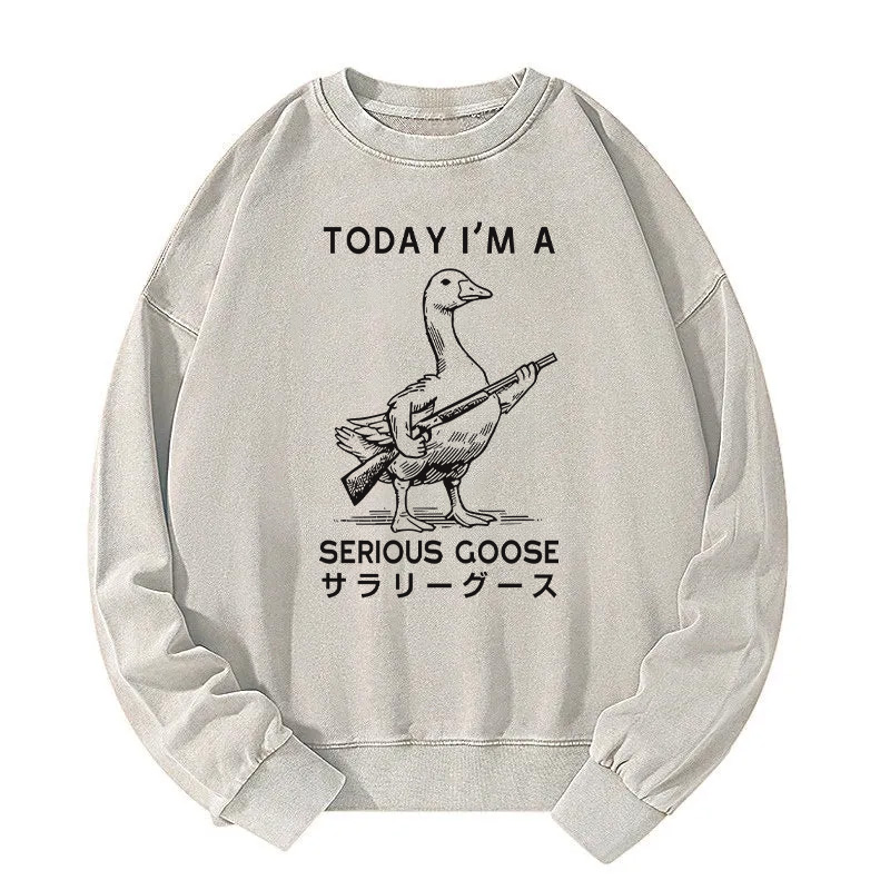 Serious Stupid Goose Washed Sweatshirt