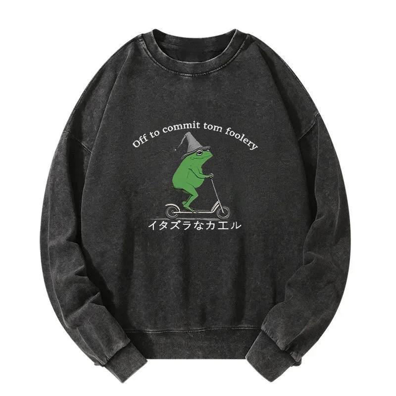 Stupid Frog Washed Sweatshirt