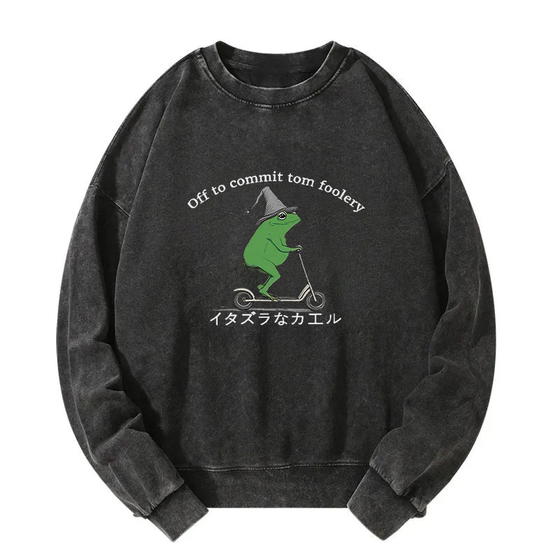 Stupid Frog Washed Sweatshirt
