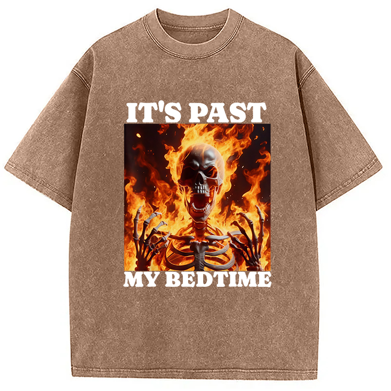 It's Past My Bedtime Funny Skeleton Meme Washed T-Shirt