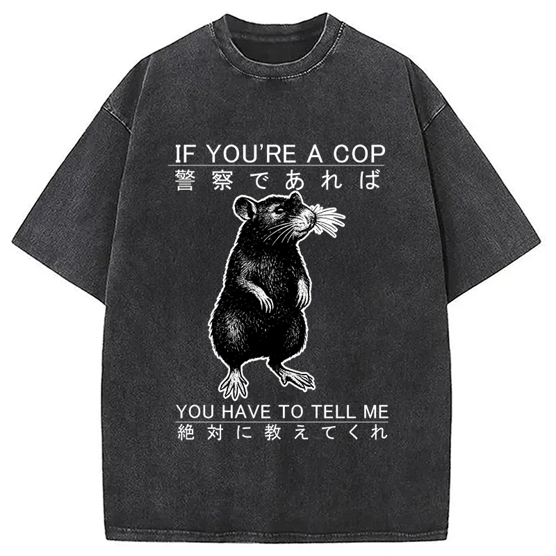If You're A Cop Japanese Rat Washed T-Shirt
