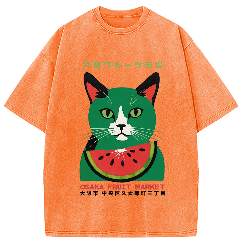 Osaka Fruit Market Washed T-Shirt