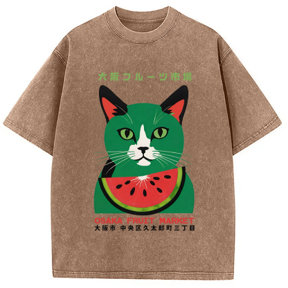 Osaka Fruit Market Washed T-Shirt