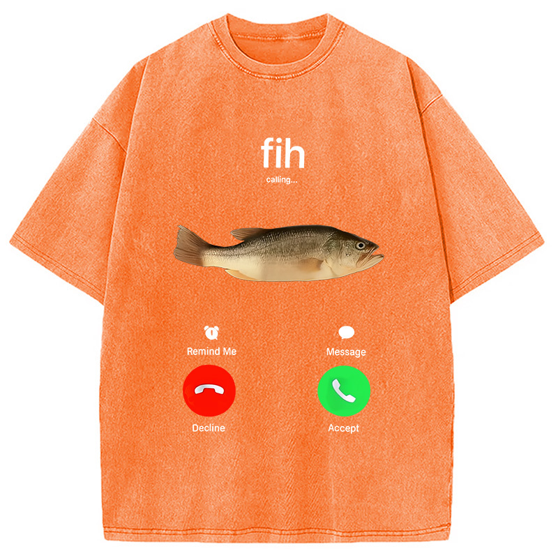 Fih Incoming Call Meme Washed T-Shirt