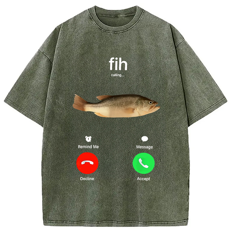 Fih Incoming Call Meme Washed T-Shirt