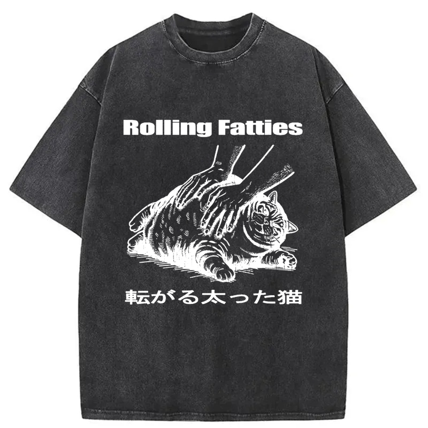 Rolling Fatties Cat Washed T-Shirt