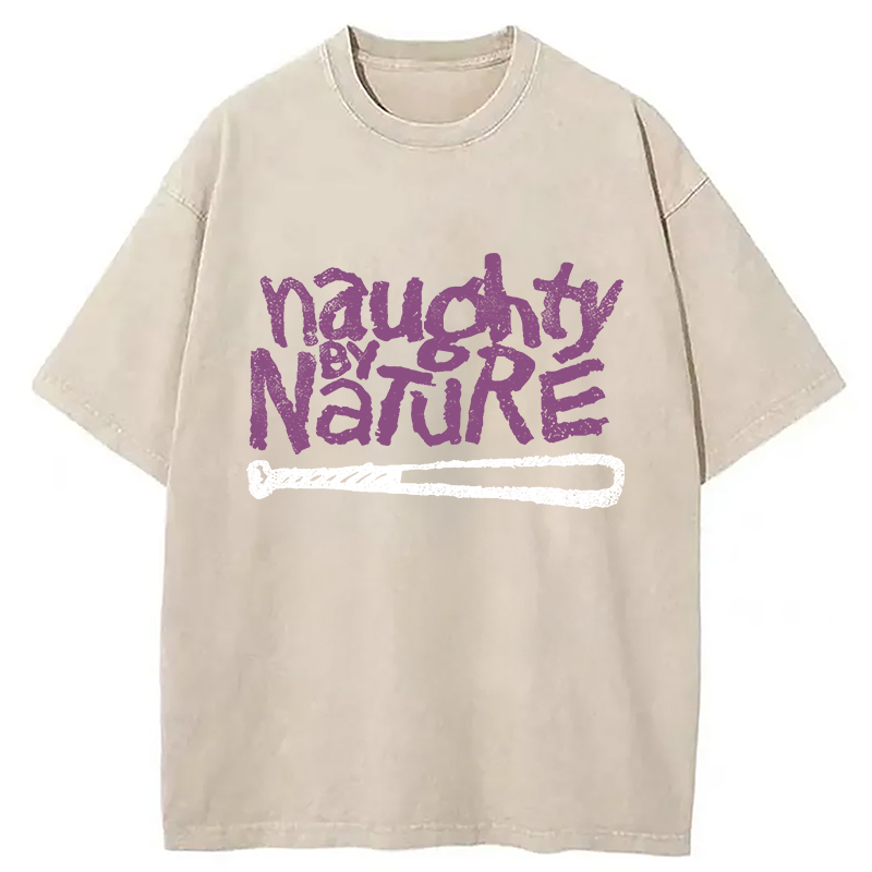 Logo Naughty By Nature Hiphop Washed T-Shirt