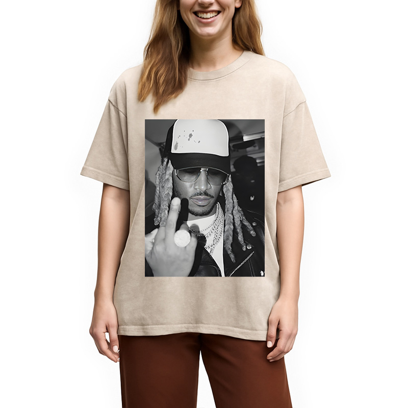 Retro Future Hiphop Rapper Washed T-Shirt