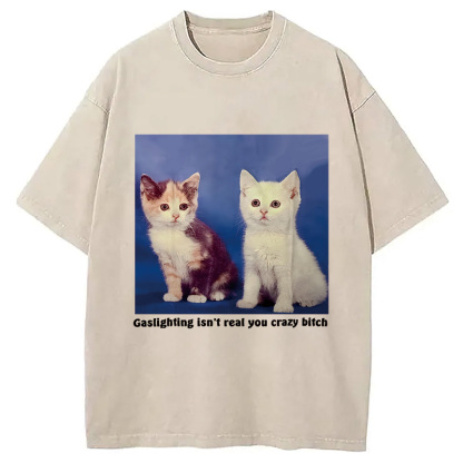 Gaslighting Isn't Real You Crazy Bit*h Washed T-Shirt
