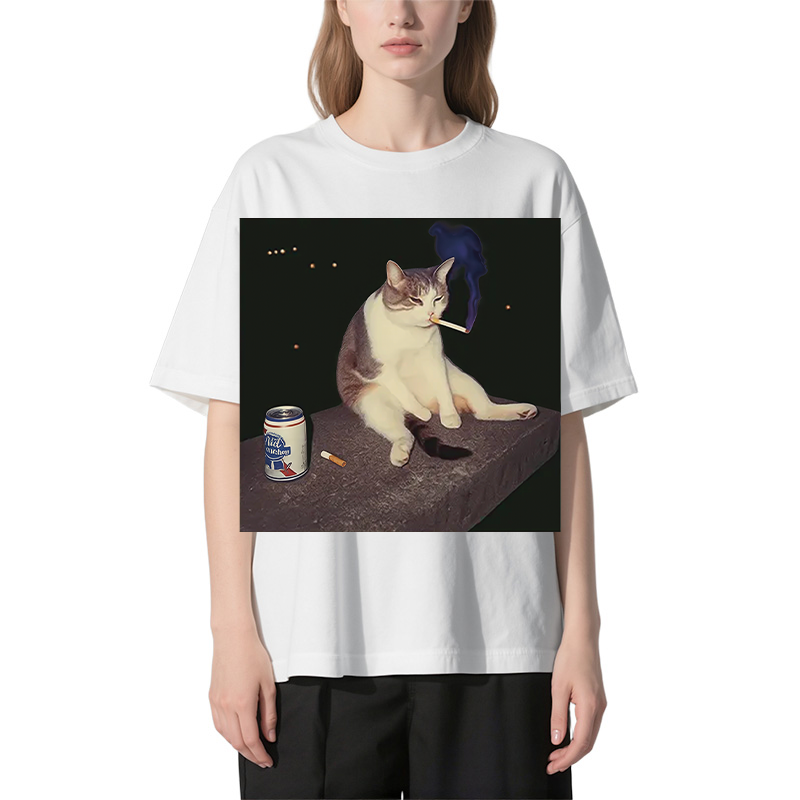 Cigarette Kitten Funny Smoking Cat Meme Classic T-Shirt