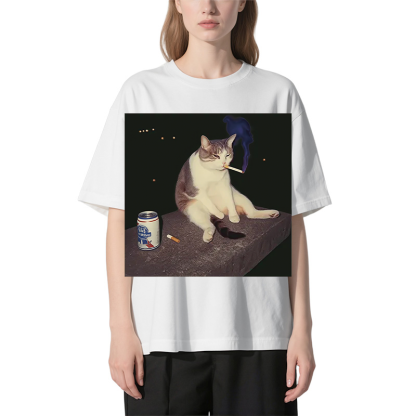 Cigarette Kitten Funny Smoking Cat Meme Classic T-Shirt