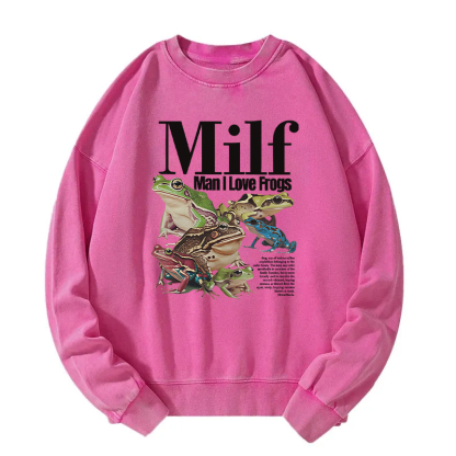 Man I Love Frogs Meme Washed Sweatshirt