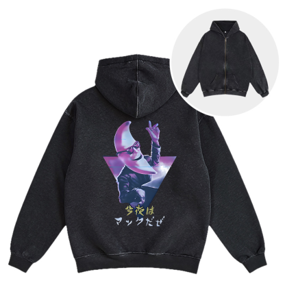 Make it Mac Tonight Vaporwave Washed Zip Hoodie