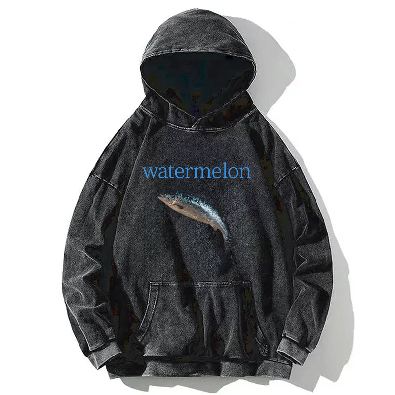 Watermelon Fish Washed Hoodie