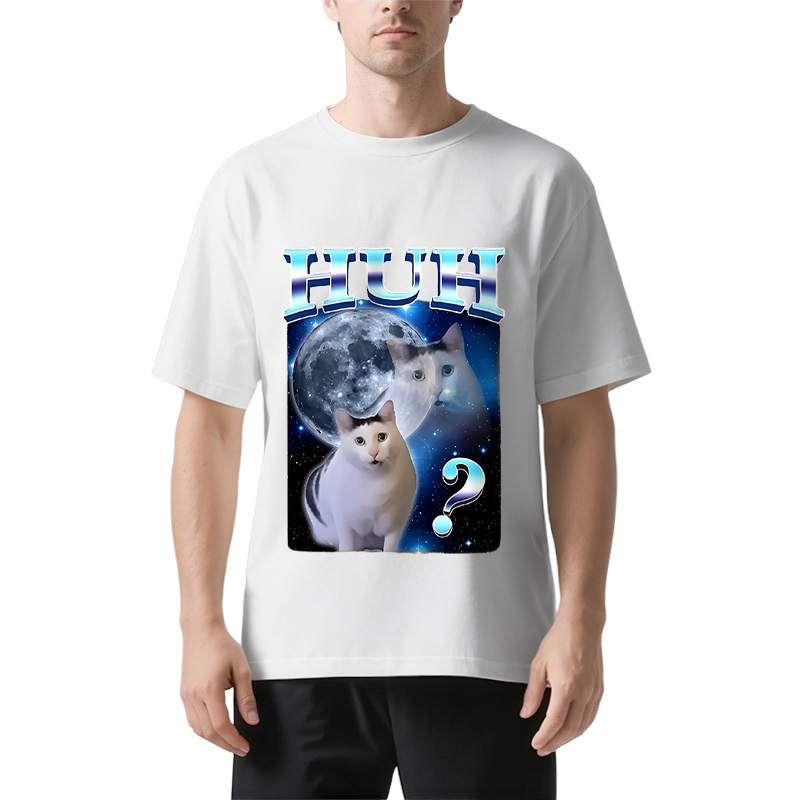 Huh Cat Funny Dank Meme Moon Classic T-Shirt