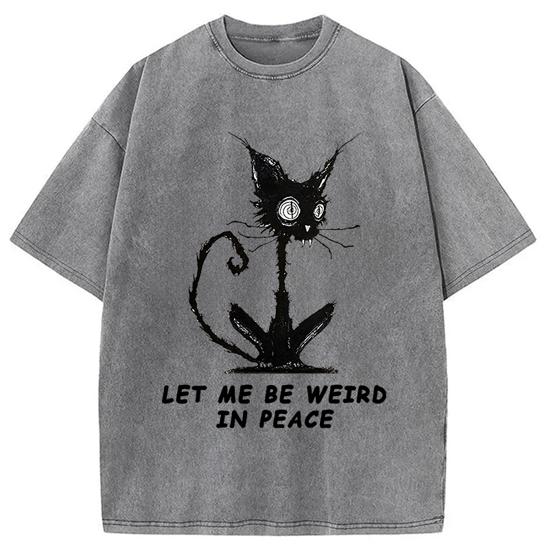 Cat Gradually Became Strange Washed T-Shirt