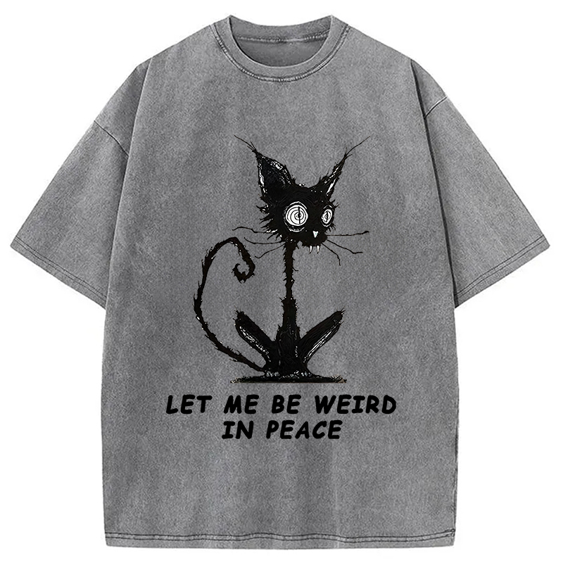 Cat Gradually Became Strange Washed T-Shirt