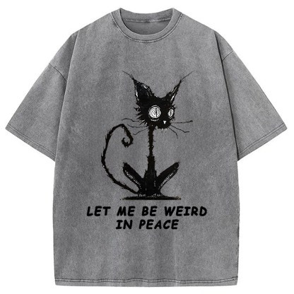 Cat Gradually Became Strange Washed T-Shirt