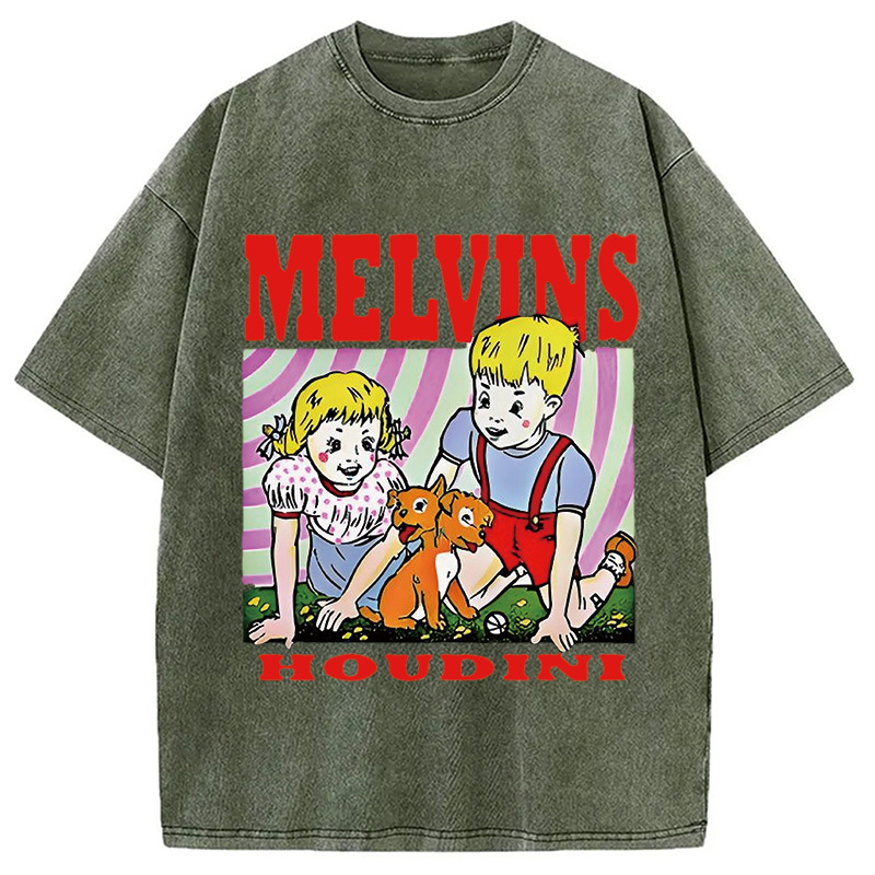 Melvins Houdini Metal Rock Band Washed T-Shirt