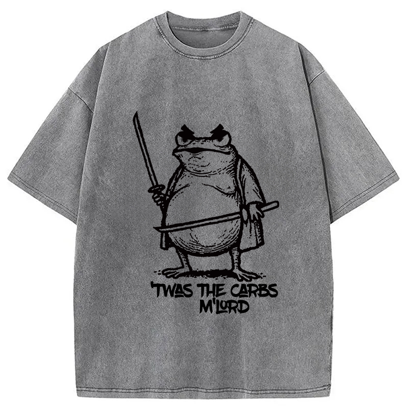 Fat Samurai Frog Washed T-Shirt