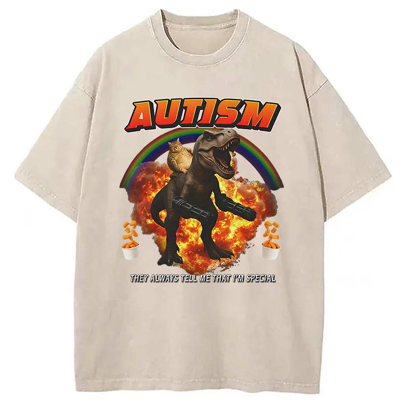 Funny Autism Washed T-Shirt