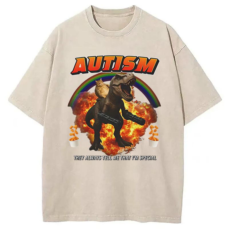 Funny Autism Washed T-Shirt