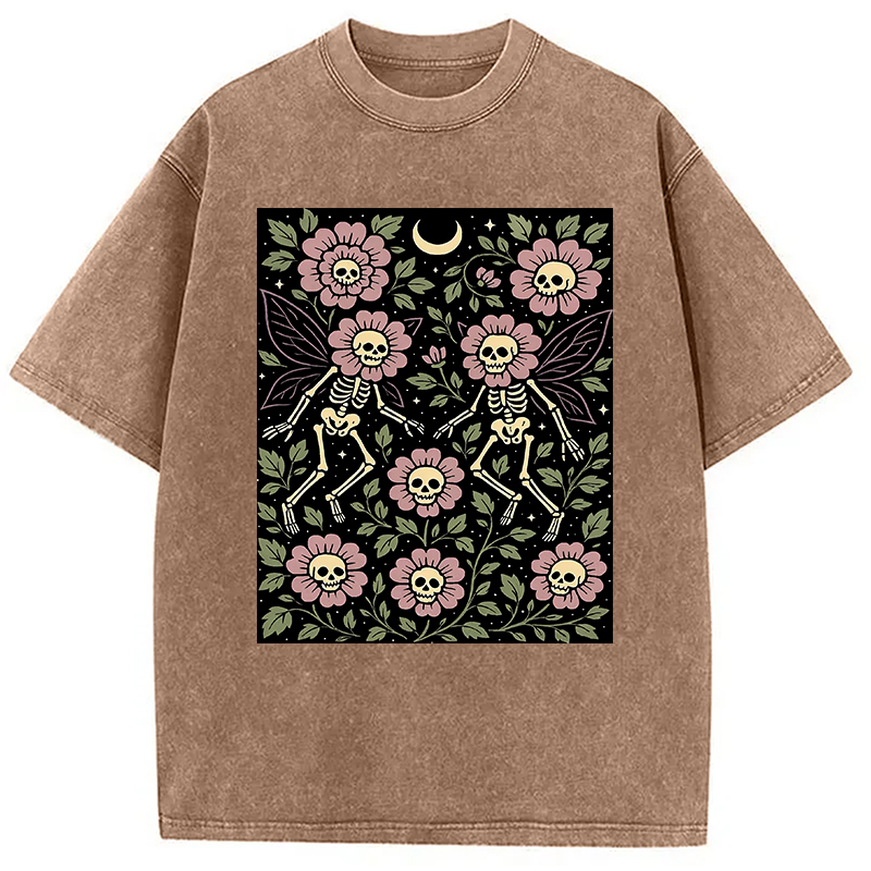 Skeleton Fairy Grunge Washed T-Shirt