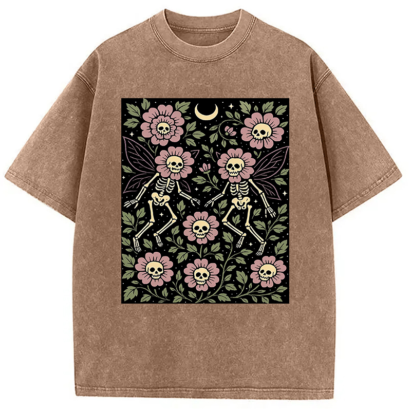 Skeleton Fairy Grunge Washed T-Shirt