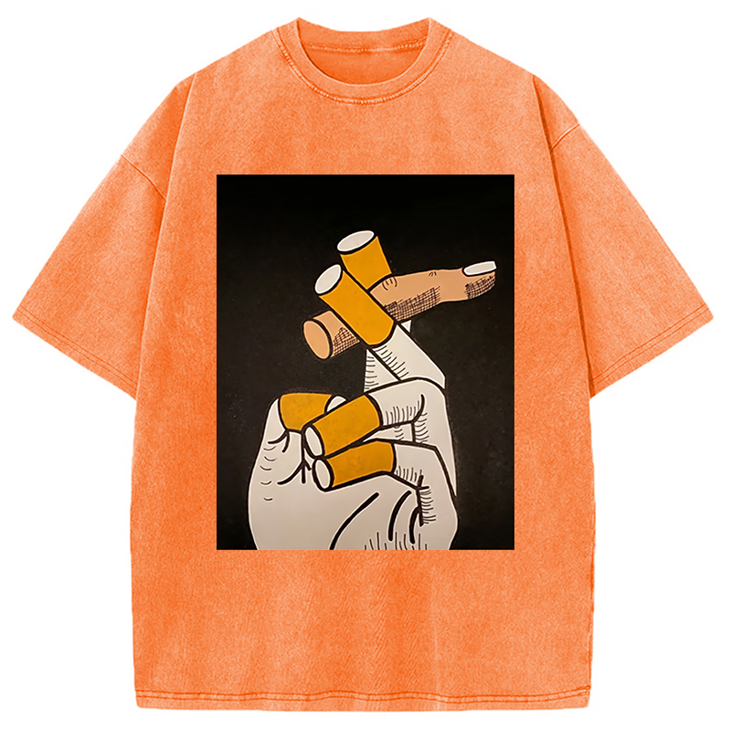 Finger Cigarette Washed T-Shirt