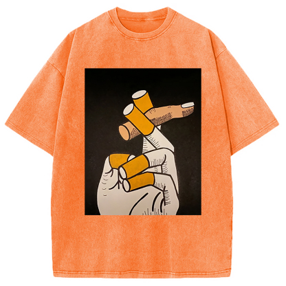 Finger Cigarette Washed T-Shirt