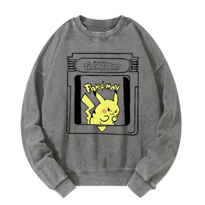 Casual Washed Pikachu Washed Sweatshirt