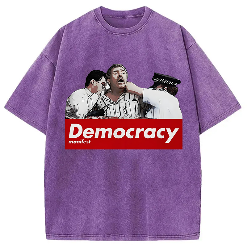This Is Democracy Manifest Washed T-Shirt