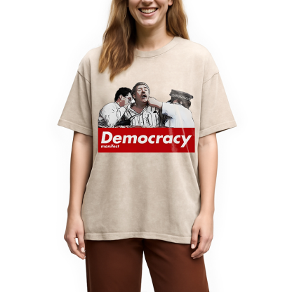 This Is Democracy Manifest Washed T-Shirt