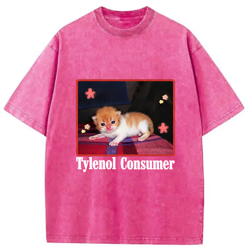 Tylenol Cat Meme Washed T-Shirt
