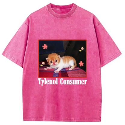 Tylenol Cat Meme Washed T-Shirt