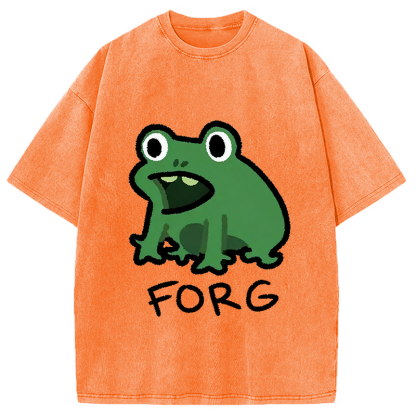 Funny Forg Japanese Washed T-Shirt