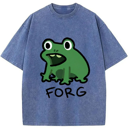 Funny Forg Japanese Washed T-Shirt