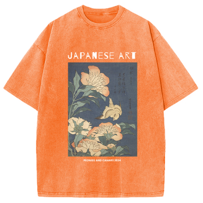 Peonies and Cherry Washed T-Shirt