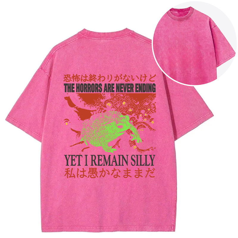 The Horrors are Never Ending Back Washed T-Shirt